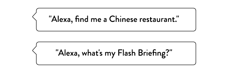 Alexa, find me a Chinese restaurant. | Alexa, what - All-New Echo Dot's my Flash Briefing?