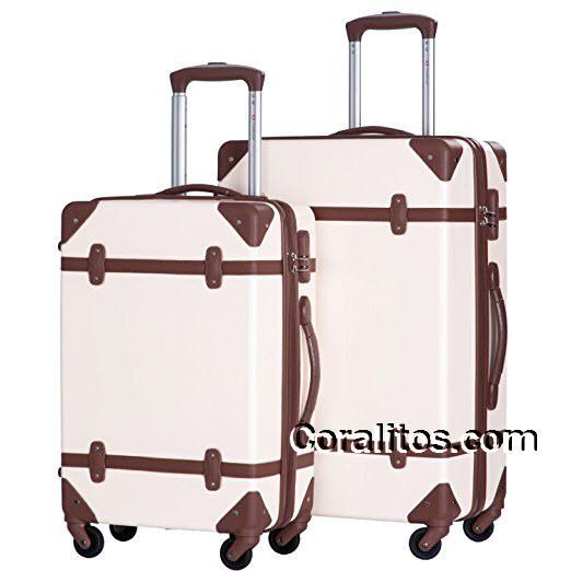 merax-travelhouse-2-piece-abs-luggage-set-vintage-suitcase-3wtm - Merax Travelhouse ABS Vintage Luggage Suitcase Set