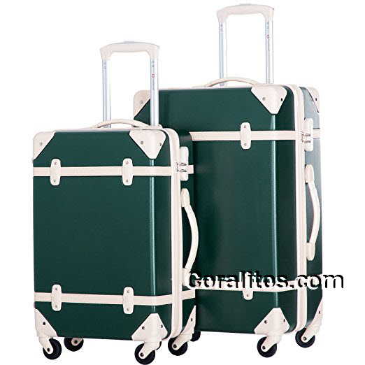 merax-travelhouse-2-piece-abs-luggage-set-vintage-suitcase-4wtm - Merax Travelhouse ABS Vintage Luggage Suitcase Set